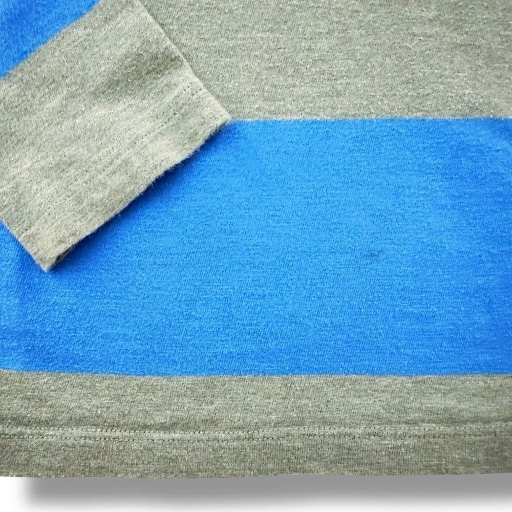 Crewcuts | Wide Stripe Long Sleeve Tee (S) 💙🩶💙
